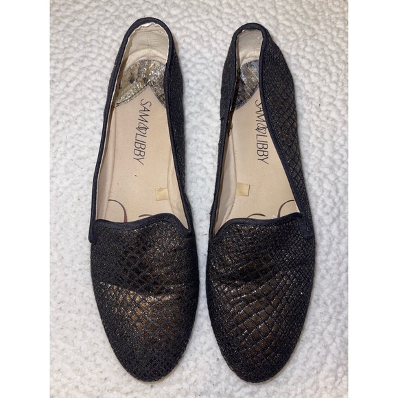 Women’s Black Sam & Libby Snakeskin Flats 💛 - Picture 3 of 14